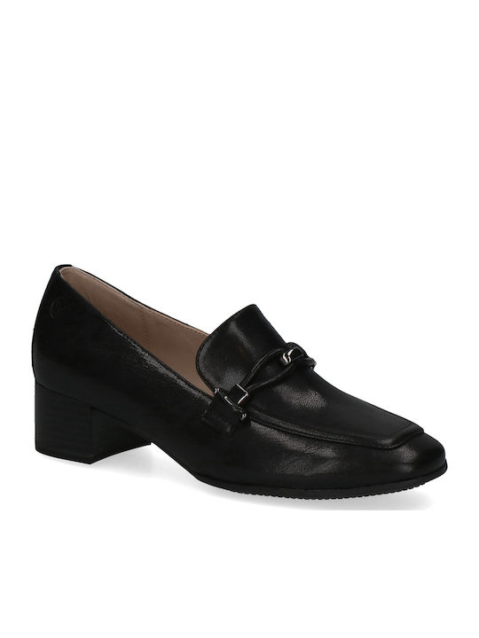 Leather Women's Moccasins in Black Color