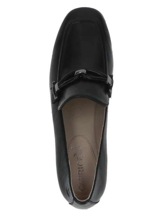 Leather Women's Moccasins in Black Color