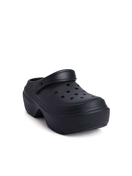 Women's High Perforated Clogs Black