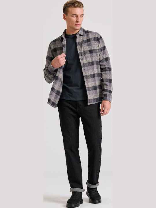 Funky Buddha Flanell Overshirt Anthrazit