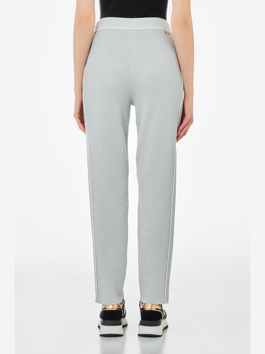 Liu Jo Damen Stoff Hose Silber