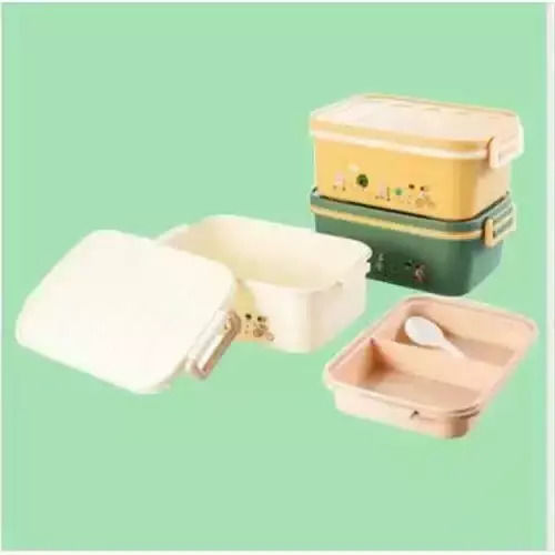 Recipient din plastic pentru alimente 21x8x14cm cu lingură bej pentru acasă