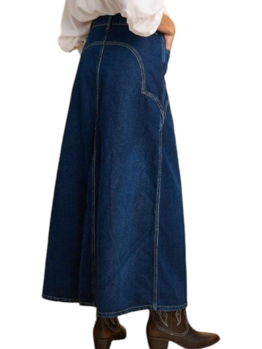 Attrattivo Denim Maxi Skirt Blue