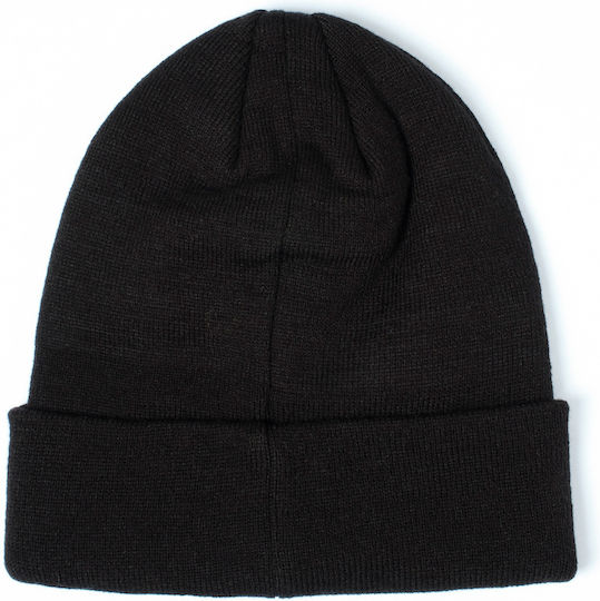 Beanie Unisex Σκούφος με Rib Πλέξη σε Μαύρο χρώμα
