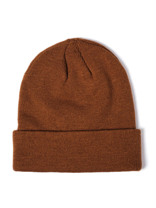 Beanie Unisex Beanie mit Rippstrick in Braun Farbe
