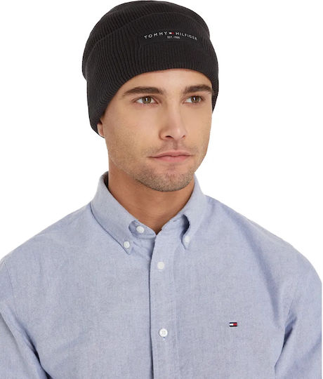 Beanie Unisex Σκούφος Πλεκτός σε Μαύρο χρώμα