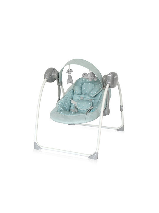 Lorelli Electric Baby Relax Swing 2 in 1 Portofino with Music Frosty Green Stars for Child up to 9kg