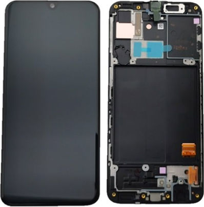 Screen with Touch Mechanism and Frame for Galaxy A40 (Black)