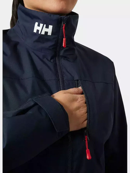 Crew Sailing Jacket 2.0 Κοντό Γυναικείο Μπουφάν για Χειμώνα Navy