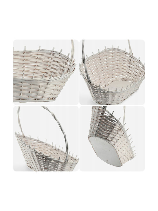 Kadax White Small Wicker Gift Basket