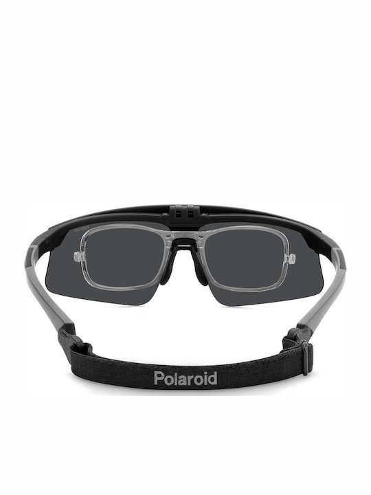 Polaroid Unisex Sunglasses with Black Plastic Frame and Gray Polarized Lens PLD7056/C O6W/M9