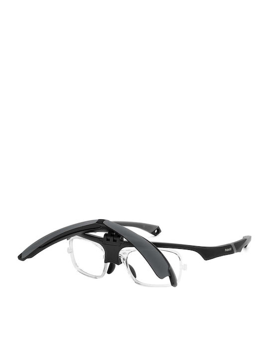 Polaroid Unisex Sunglasses with Black Plastic Frame and Gray Polarized Lens PLD7056/C O6W/M9