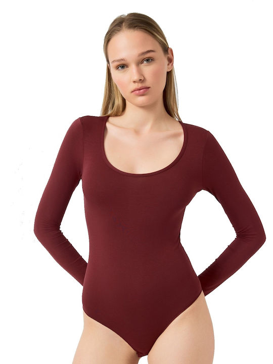 Long Sleeve Bodysuit Bordeaux