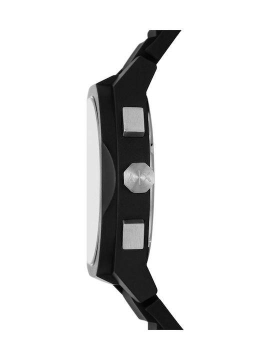Armani Exchange Ceas Bărbătesc 44mm Cronograf Baterie cu Neagră Curea din Cauciuc