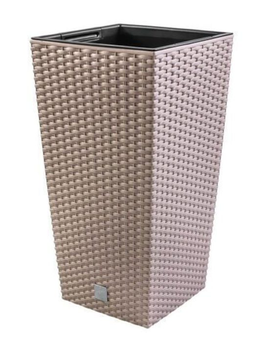 Prosperplast Vaze Pentru Plante Rattan Maro 32.5x32.5x61cm 2 Bucăți