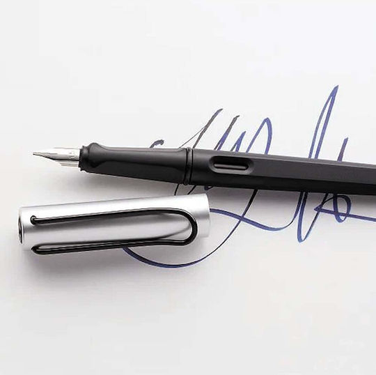 Lamy Set Calligraphy Stub 1.5mm Black Fountain Pen Made of Aluminum with Black Ink