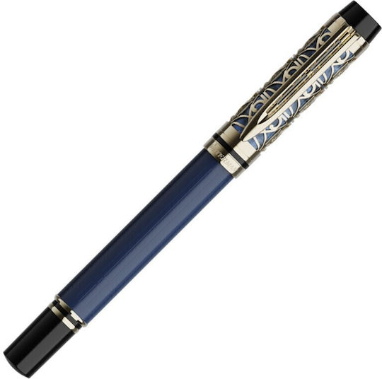Waterman Edition Stilou Medium Roșu Din Alamă Cu Cerneală Albastră