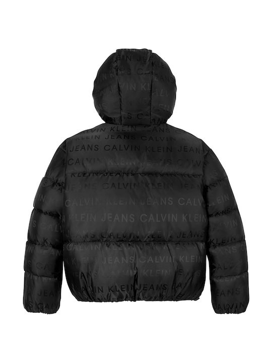 Kids' Casual Jacket with Hood Black Logo