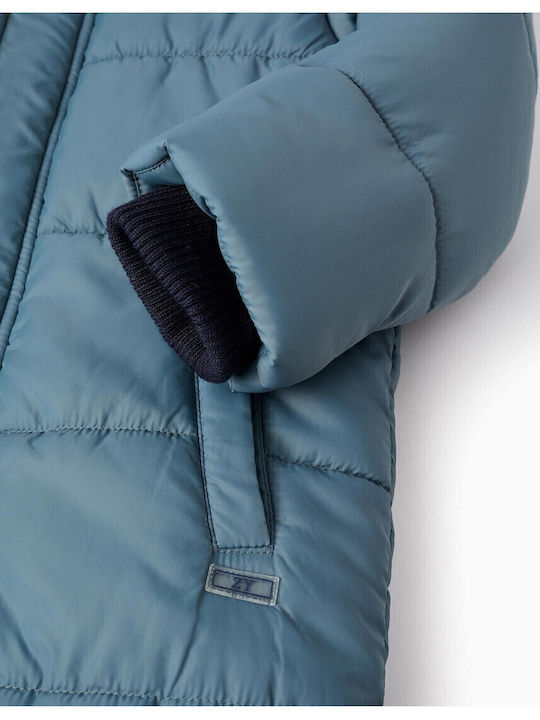 Kids' Quilted Jacket with Hood Green