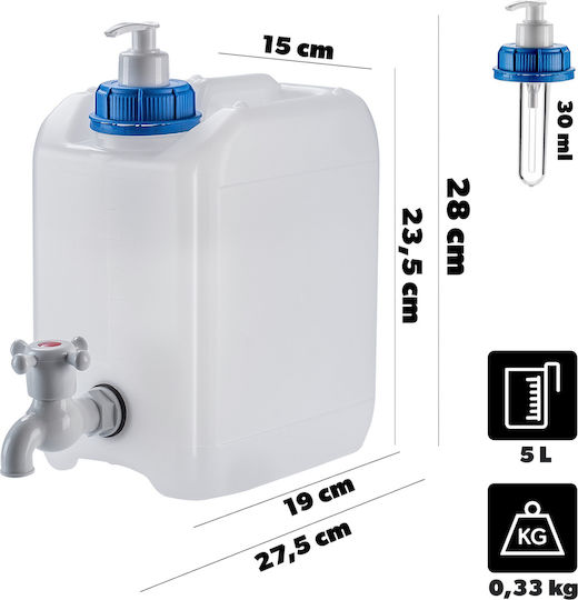 Kadax 34695 Bidon din plastic cu tubulă 5lt