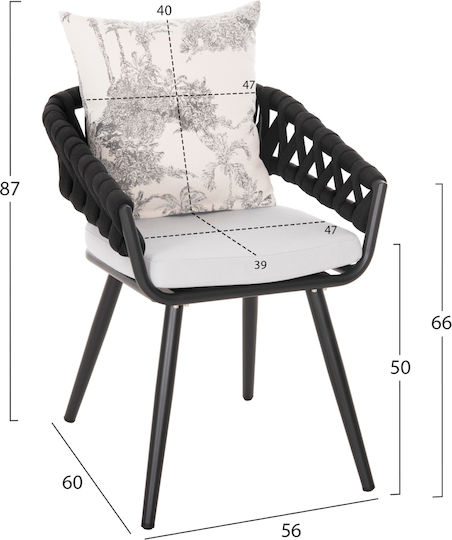 Sessel Ecru, Anthracite 56x60x72cm Sessel Ecru, Anthracite 56x60x72cm