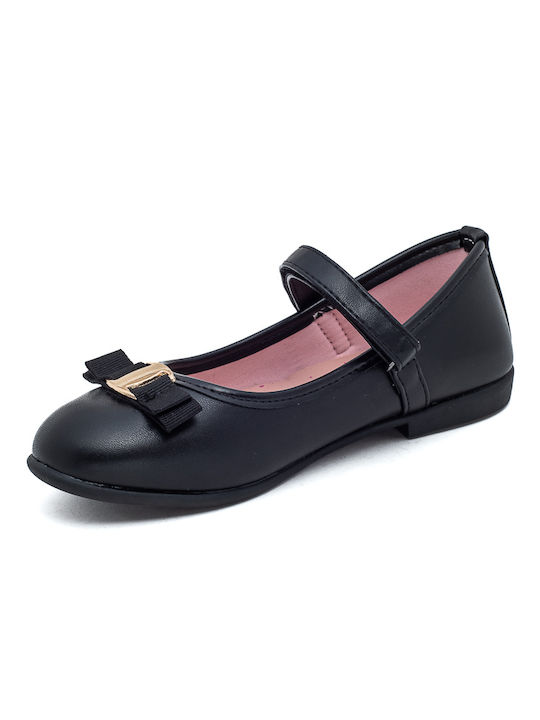 Marikelly Kids Ballerinas with Hoop & Loop Closure Black