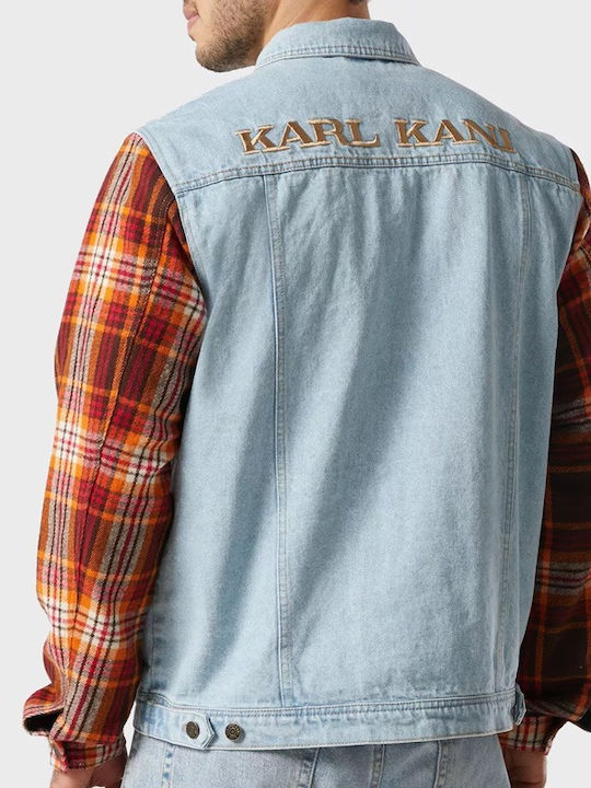 Karl Kani Retro Patch Geacă pentru bărbați Denim Albastru