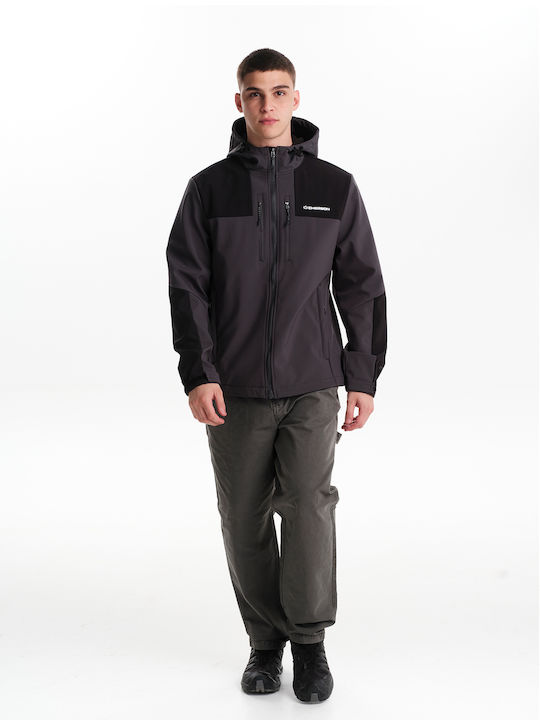 Winter Jacket Waterproof and Windproof Dark Grey / Black