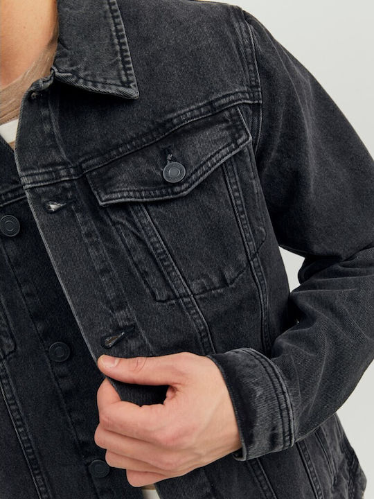 Jack & Jones Geacă de denim pentru bărbați Charcoal