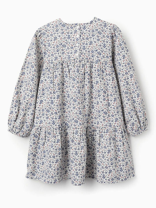 Zippy Kids Dress Floral Ecru