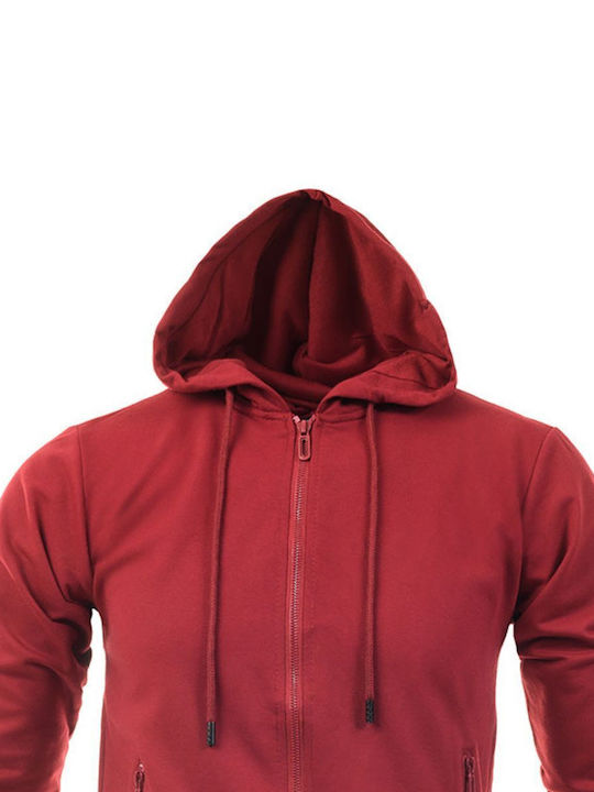 5Evenstar Men's Sweatshirt Jacket with Hood Burgundy