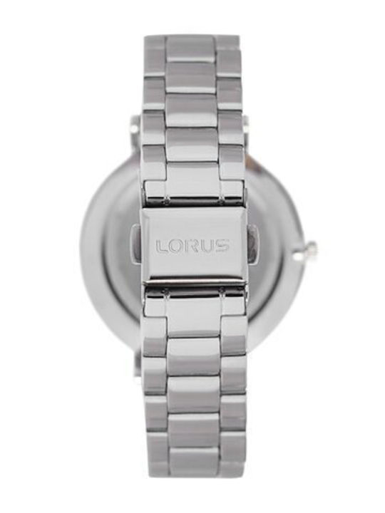 Lorus Γυναικείο Ρολόι 34mm Μπαταρίας με Ασημί Μεταλλικό Μπρασελέ