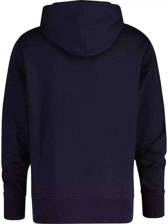 Gant Men's Sweatshirt Jacket with Hood Evening Blue