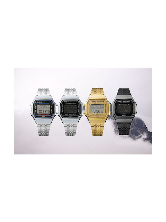 Casio Ρολόι Μπαταρίας με Μαύρο Μεταλλικό Μπρασελέ