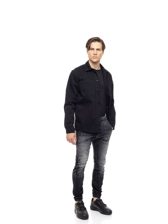 Μακρυμάνικo Overshirt Μαύρο