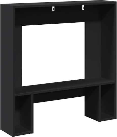vidaXL Metallic Fireplace Screen with Panels 82x18x81cm Black