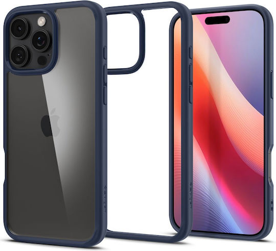 Spigen Ultra Hybrid Umschlag Rückseite Kunststoff 2mm Marineblau (iPhone 17 Pro / iPhone 16 Pro)