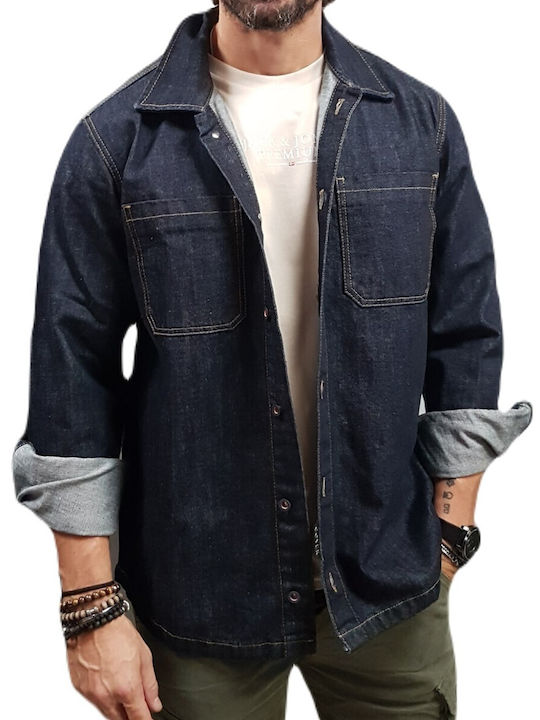 Cover Jeans Men's Shirt Overshirt Denim Blue