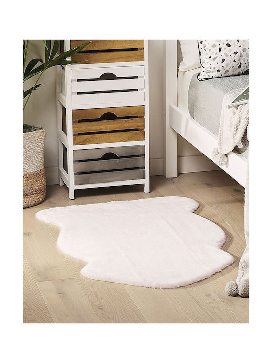 Beliani Αντιολισθητικό Χαλί Ορθογώνιο Λευκό 60x90cm