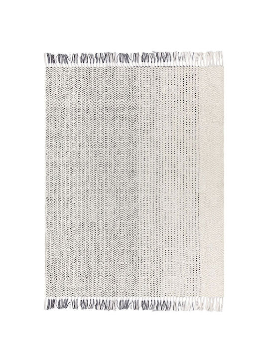 Beliani Teppich Rechteckig Wolle White And Grey