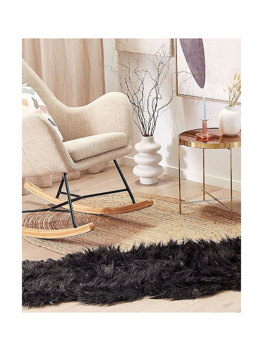 Beliani Αντιολισθητικό Χαλί Ορθογώνιο Black 180x60cm