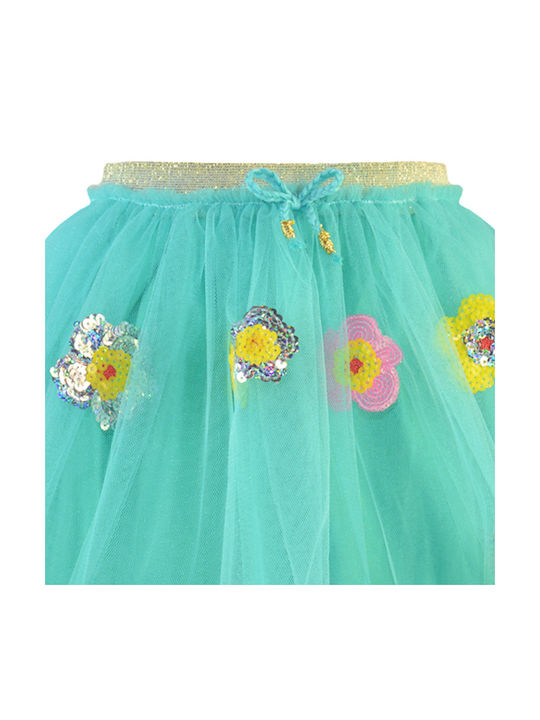 Energiers Kids Tulle Skirt Floral Green