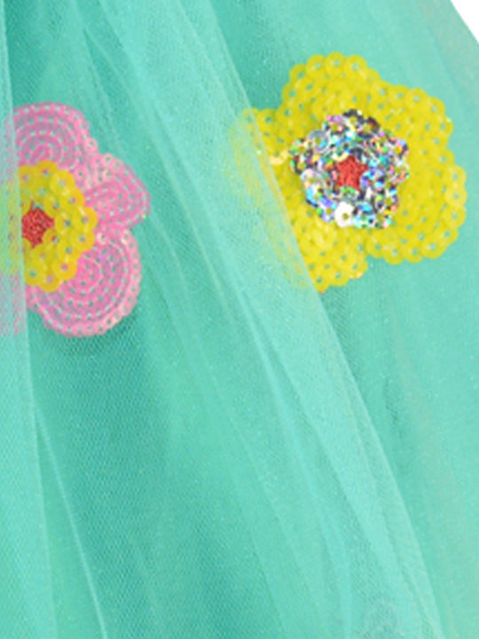Kids' Tulle Skirt Floral Green
