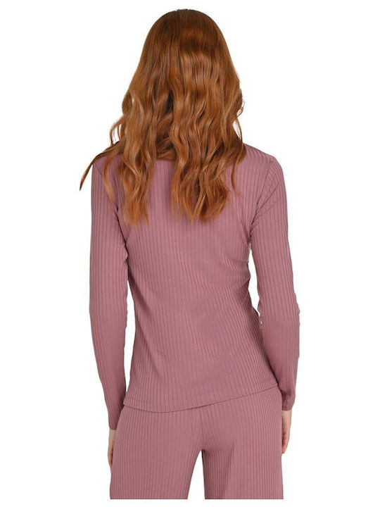 Target Damen Bluse Langärmelig Rollkragenpullover Rosa