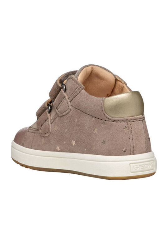 B Biglia Anatomical Leather Kids Boots with Velcro Beige