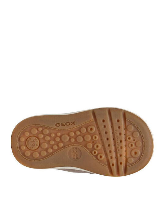 B Biglia Anatomical Leather Kids Boots with Velcro Beige