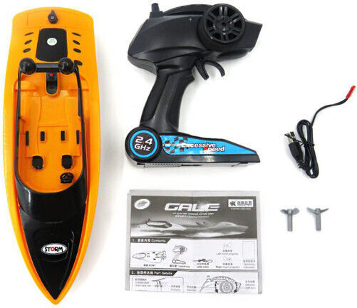 Rc Racing Boat Remote Control Iuni Waterproof Frequency 2.4g Orange