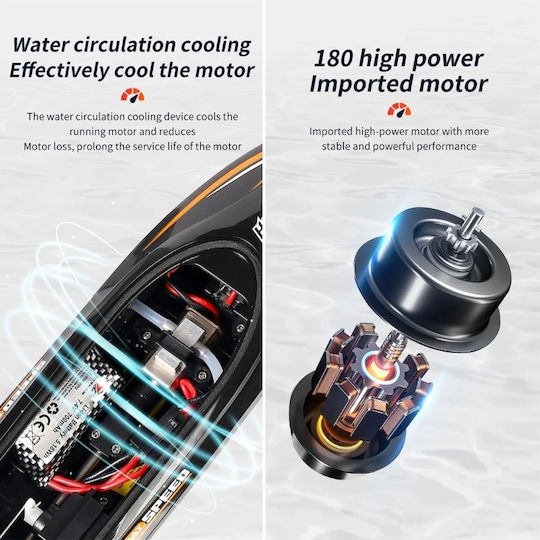 Iuni Hj812 Barcă cu Telecomandă Rc Racing Speed Boat Drift Viteză 25 Km/h 2.4GHz