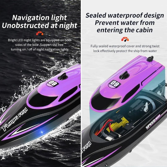 Iuni Hj812 Barcă cu Telecomandă Rc Racing Speed Boat Drift Viteză 25 Km/h 2.4GHz