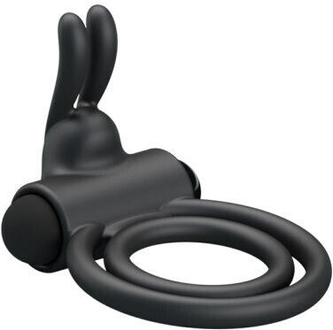 Pretty Love Osmond Silicone Rechargeable Cockring Δονούμενο Δαχτυλίδι Πέους Σιλικόνης Μαύρο
